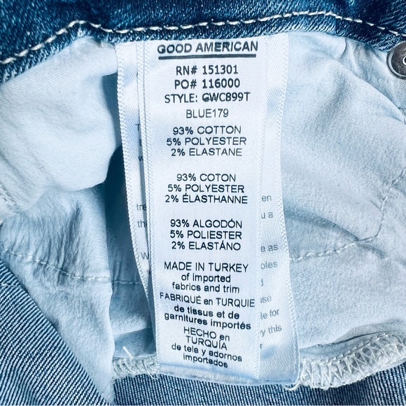 Good American Good Waist High Rise Stretch Distressed Skinny Ankle Jeans 28 - Picture 8 of 9